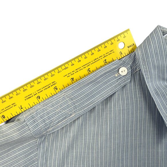 RRL Ralph Lauren Vintage Indigo Pinstripe Work Shirt Large – Heritage Oxford - Picture 12 of 14